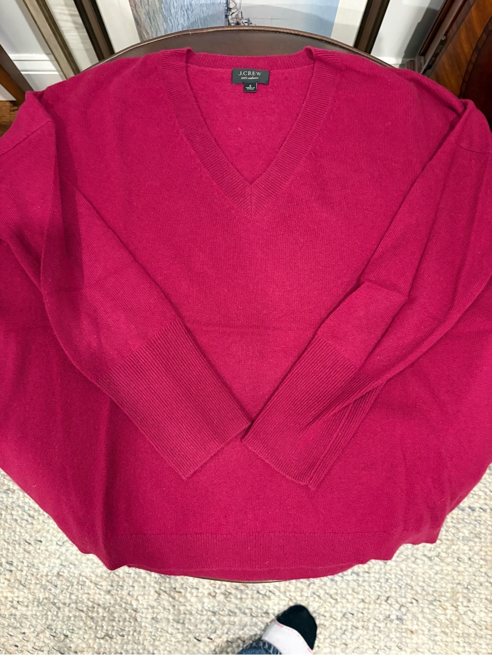 J. Crew Cashmere Women’s V-Neck Sweater in Maroon